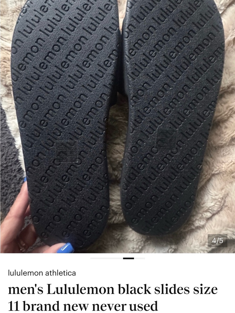 Men's lululemon athletica  Black Slide Sandals - Picture 4 of 5